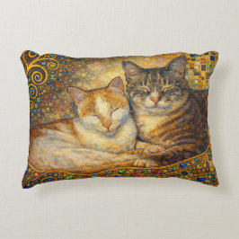 Cojín Decorativo Mejores amigos gatos inspirados en Klimt