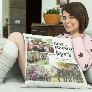 Cojín Decorativo Mejores amigos para siempre nombres de collage de 