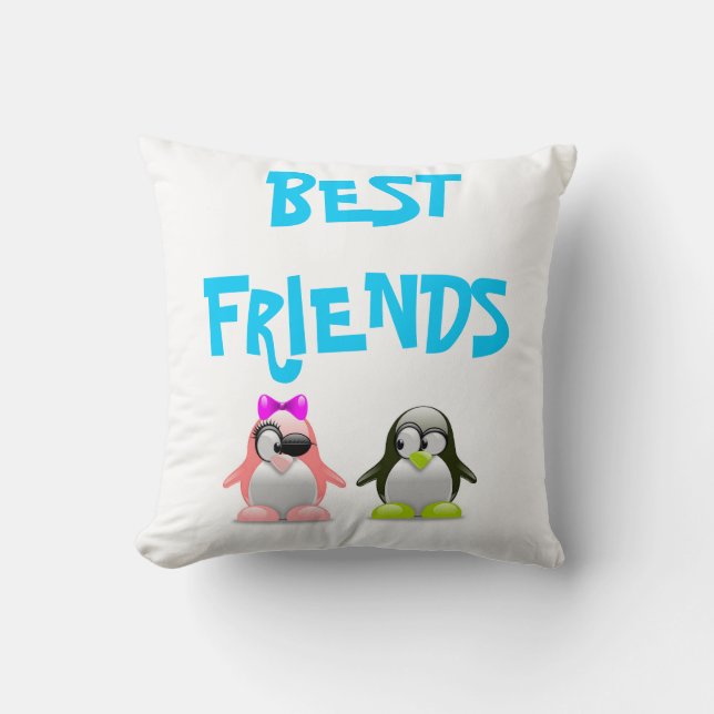 COJÍN DECORATIVO "MEJORES AMIGOS" PENGUINS (Anverso)