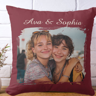Cojín Decorativo Mejores Amigos Personalizados Elegantes   Foto fam