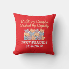 COJÍN DECORATIVO MEJORES AMIGOS POR SIEMPRE, GATO DIVERTIDO, DÍA DE