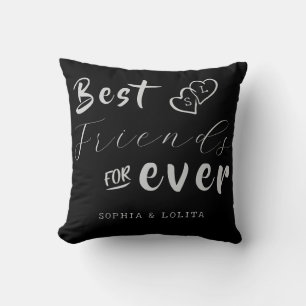 Cojín Decorativo Mejores amigos por siempre Personalizado Black Pil