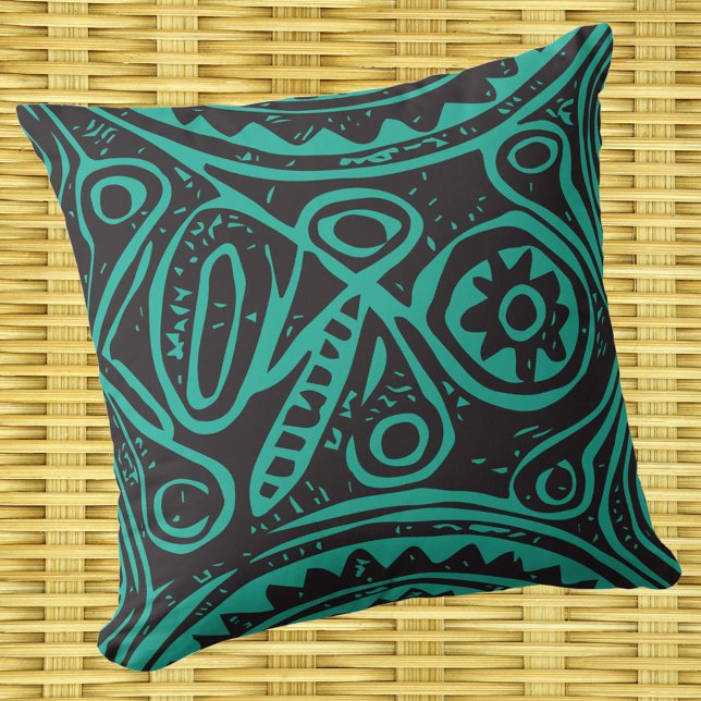 Cojín Decorativo Melanesio del patrón tiki (Subido por el creador)
