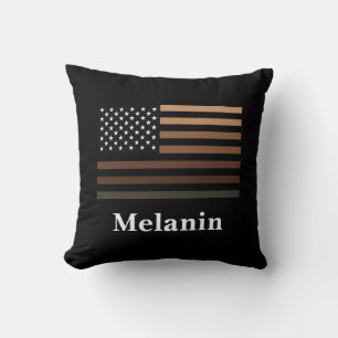 Cojín Decorativo Melanin African American Bandera de Estados Unidos