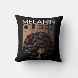 Cojín Decorativo Melanin Afro Queen Word Art