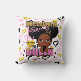 Cojín Decorativo Melanin Princess Entrenamiento Para Ser Regalo Rei