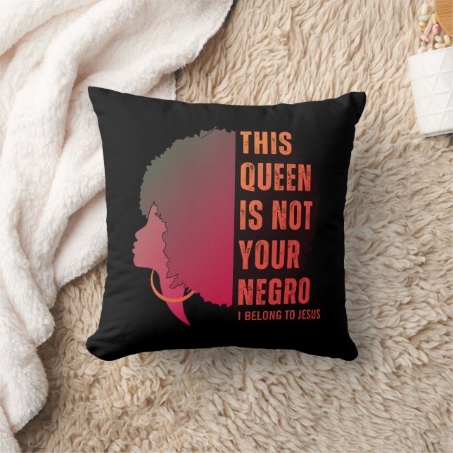 Cojín Decorativo Melanin Queen NO TU NEGRO Afro (Manta)