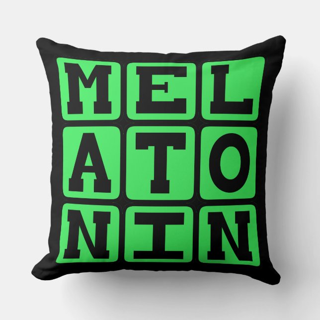 Cojín Decorativo Melatonina, Ayuda para Dormir (Anverso)