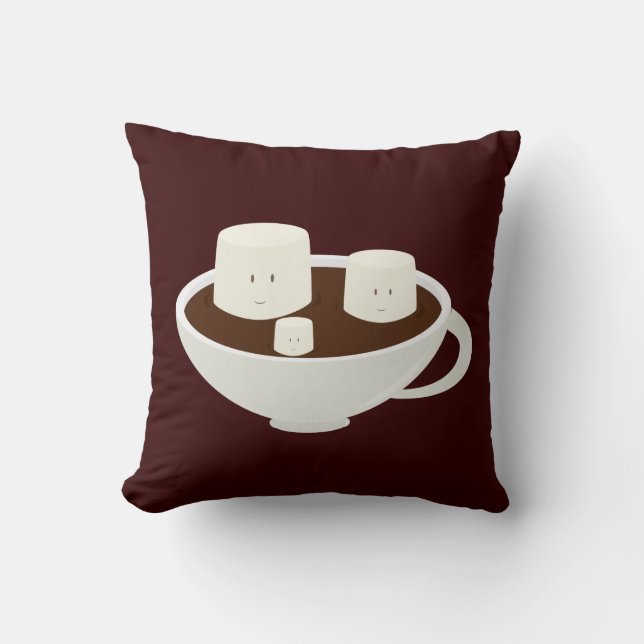 Cojín Decorativo Melcochas sonrientes en chocolate caliente (Anverso)