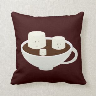 Cojín Decorativo Melcochas sonrientes en chocolate caliente