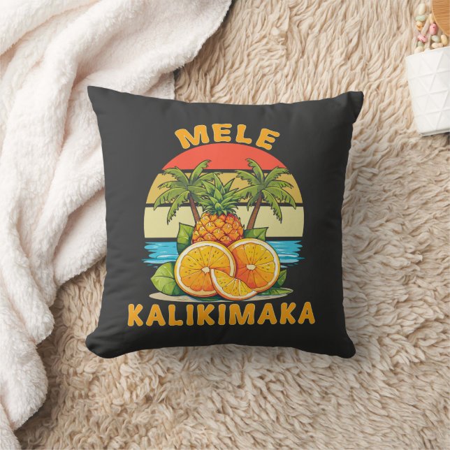 Cojín Decorativo Mele Kalikimaka Hawaii Feliz Navidad (Manta)