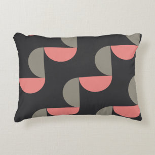 Cojín Decorativo Melocotón moderno y gris de mediados del siglo XX