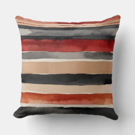 Cojín Decorativo Melocotón rojo y rayas negras