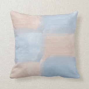 Cojín Decorativo Melocotón y acuarela azul