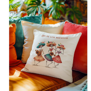Cojín Decorativo Melodía de los Muertos Bailando, personalizado
