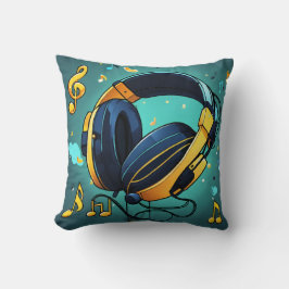 Cojín Decorativo Melodic Beats Personalizado Auriculares Icono