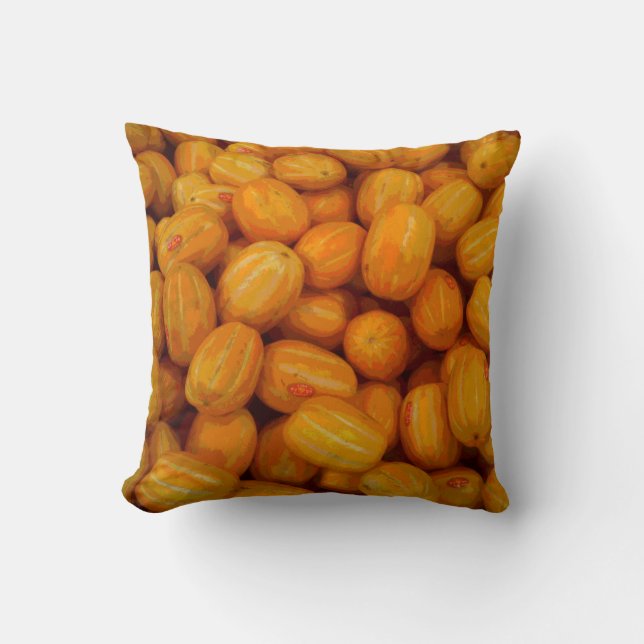 Cojín Decorativo Melones amarillos en una imagen posterizada (Anverso)