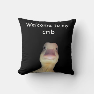 Cojín Decorativo Meme de Pato Divertido – “Bienvenido a Mi Casa” An