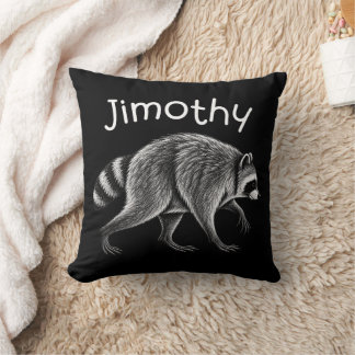 Cojín Decorativo Meme Divertido de Jimothy Mapache Viral Meme de Ji
