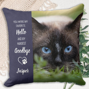 Cojín Decorativo Memorial de la foto de un gato de Hello Hardest fa