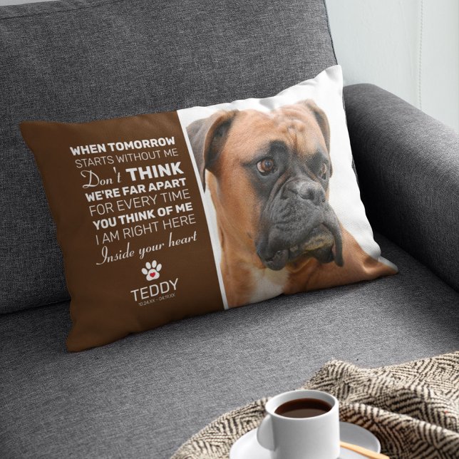Cojín Decorativo Memorial de Mascota marrón | Recuerden a Dog Keeps (Subido por el creador)