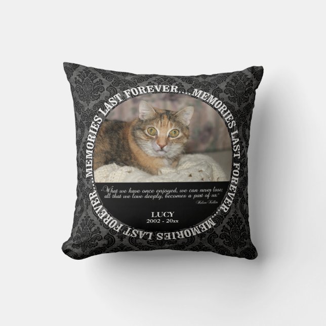 Cojín Decorativo Memorial - Pérdida de Personalizado Mascota Foto / (Anverso)