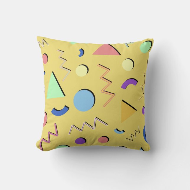 Cojín Decorativo Memphis #92 Amarillo claro (Anverso)