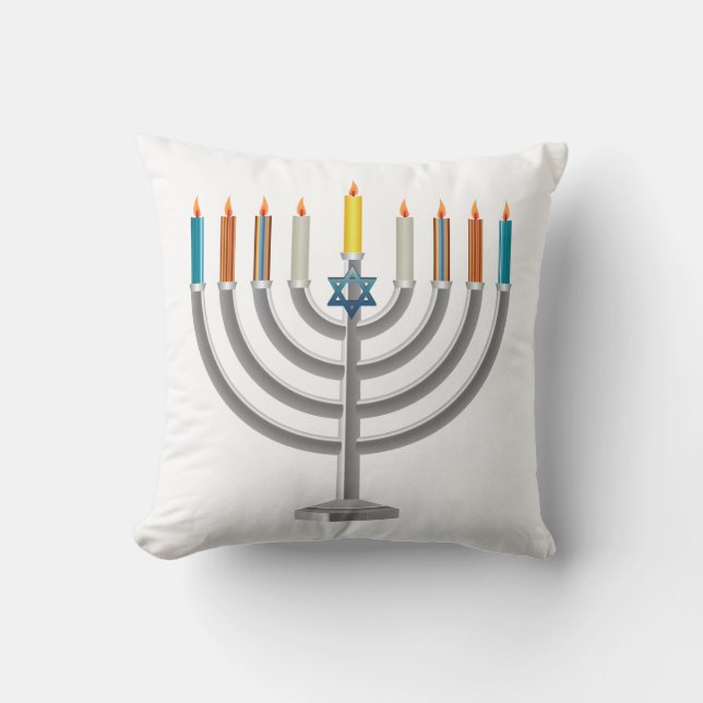 Cojín Decorativo Menorah de Jánuca (Anverso)