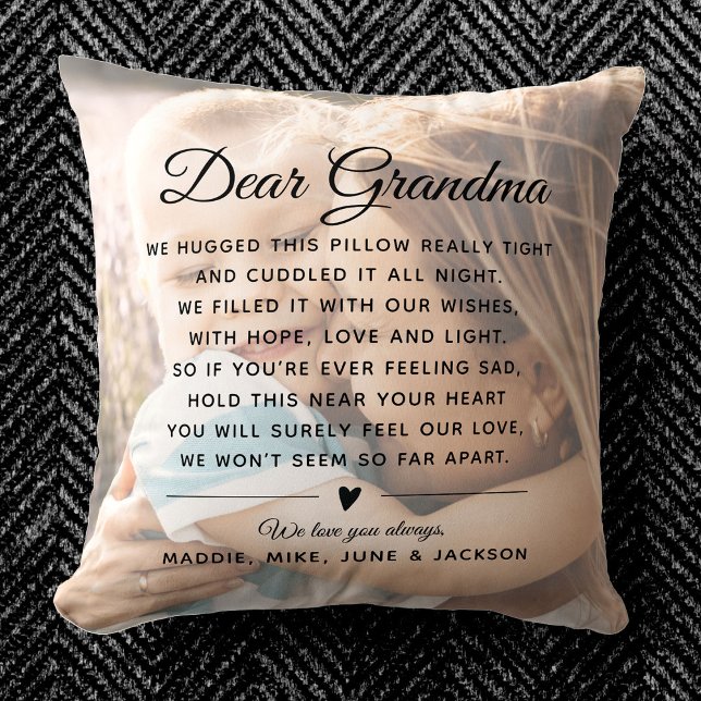 Cojín Decorativo Mensaje de abuela personalizado foto del Día de la (Subido por el creador)
