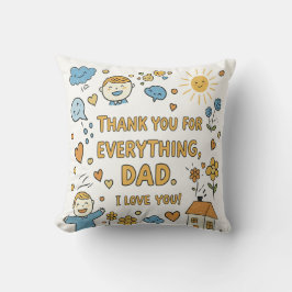 Cojín Decorativo Mensaje de Doodle positivo para papá