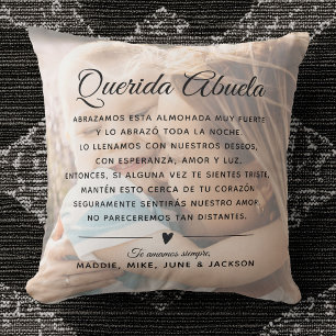 Cojín Decorativo Mensaje de Personalizado Abuela, foto del moderno 
