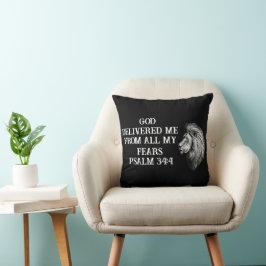 Cojín Decorativo Mensaje Inspirador Bíblico de Coraje Cristiano 