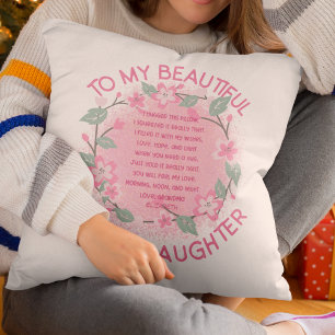 Cojín Decorativo Mensaje personalizado rosa con el corazón a mi nie
