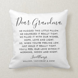 Cojín Decorativo Mensaje simple, querida abuela, foto del día de la