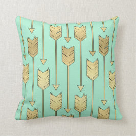 Cojín Decorativo Menta de Boho y falso modelo de las flechas del