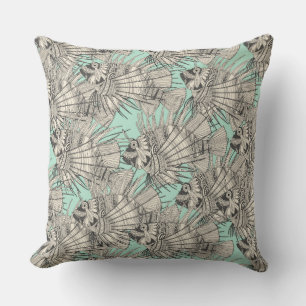Cojín Decorativo menta de espejismo de pescado