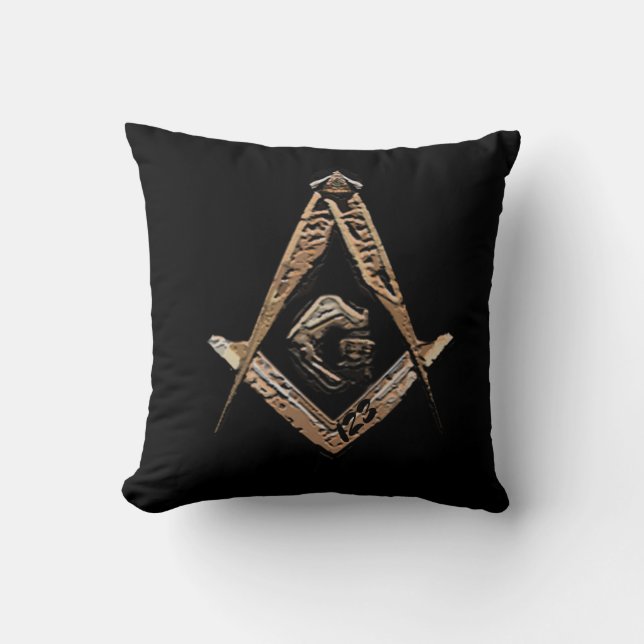 Cojín Decorativo Mentes masónicas (dorado) (Anverso)