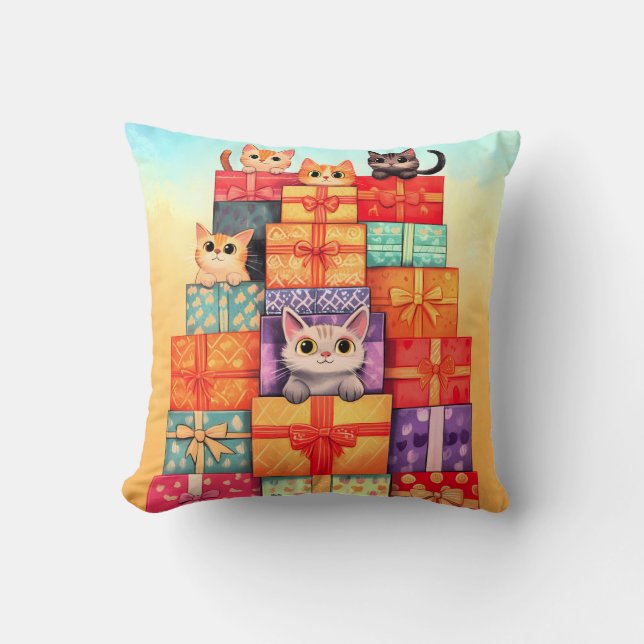 Cojín Decorativo Meow Gift Birthday Tower (Anverso)