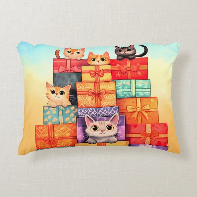 Cojín Decorativo Meow Gift Birthday Tower (Anverso)