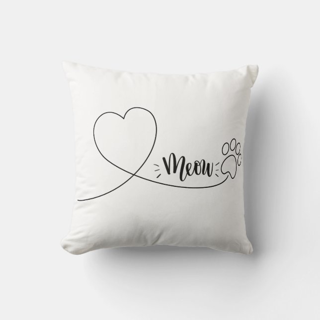 Cojín Decorativo Meow , pillow for cat owners (Anverso)