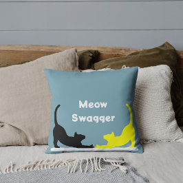 Cojín Decorativo Meow Swagger Animal Mascota Cat Cute Elegante Colo