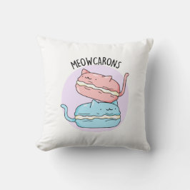 Cojín Decorativo Meowcarons Funny Macaron Pun