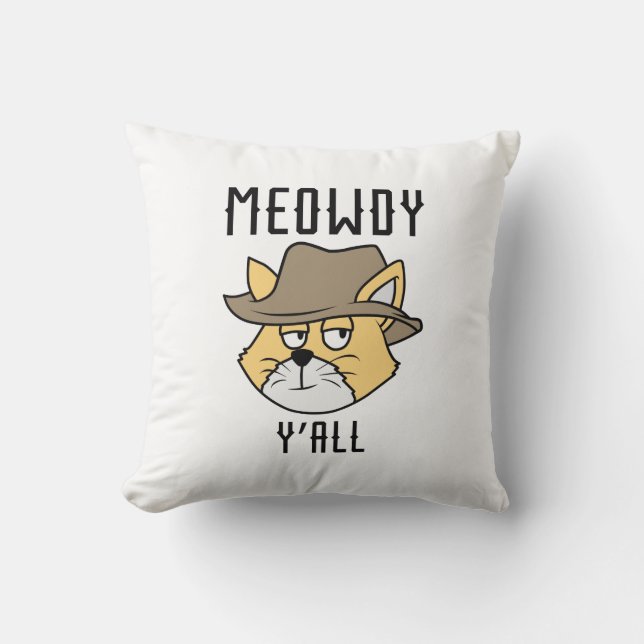 Cojín Decorativo Meowdy Y'all (Anverso)