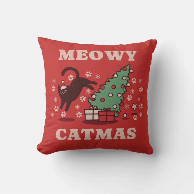 Cojín Decorativo Meowy Catmas (Anverso)