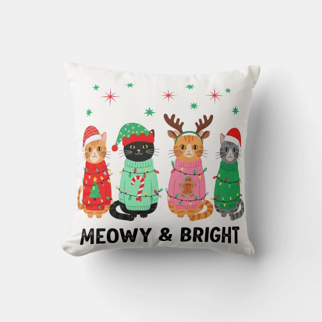 Cojín Decorativo Meowy Navidades Cat (Anverso)