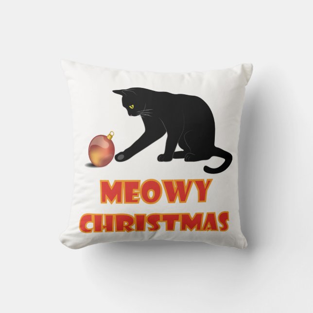 Cojín Decorativo Meowy Navidades Funny Cat (Anverso)