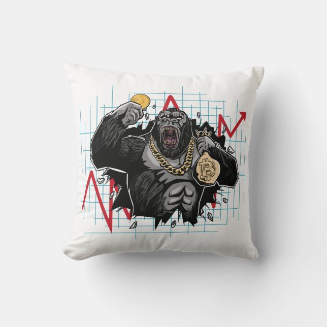 Cojín Decorativo Mercado de criptomonedas Bitcoin - Regalo para com (Anverso)