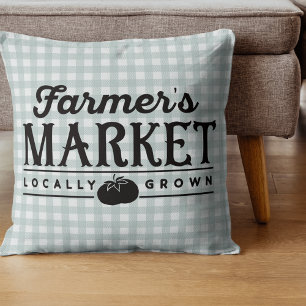 Cojín Decorativo Mercado de Granjeros Gray Gingham