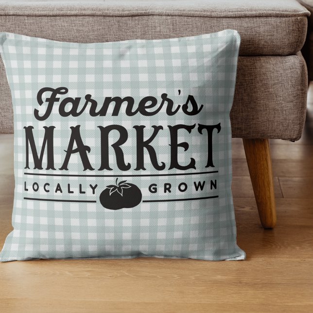Cojín Decorativo Mercado de Granjeros Gray Gingham (Subido por el creador)