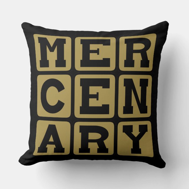 Cojín Decorativo Mercenario, músculo a sueldo (Anverso)